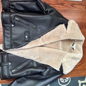 Top shop bomber fleece lined jacket